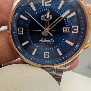 Duxot Automatic Men’s Watch – Blue Dial, Rotating Bezel, 100m Water Resistant